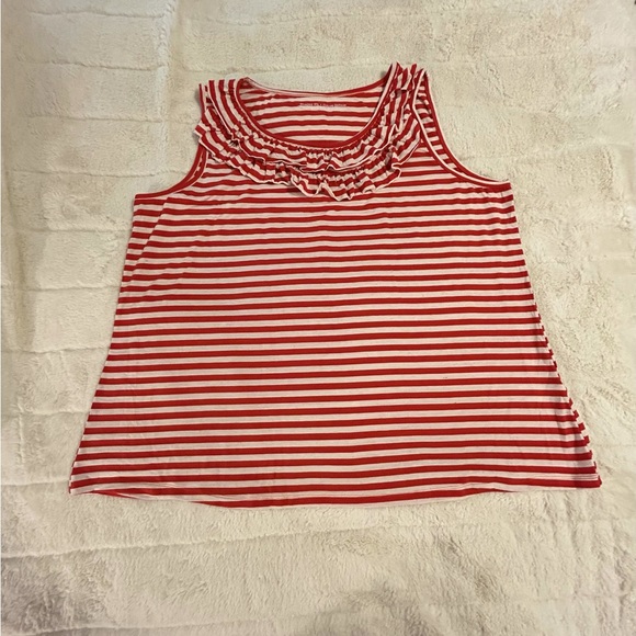 Penningtons Striped Tank with Ruffles - Picture 2 of 10